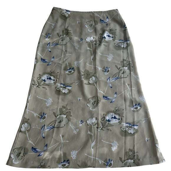 VNTG 90's Tara Collection Beige, Floral Print, Midi Skirt- 26 (2-4) - Picture 1 of 6